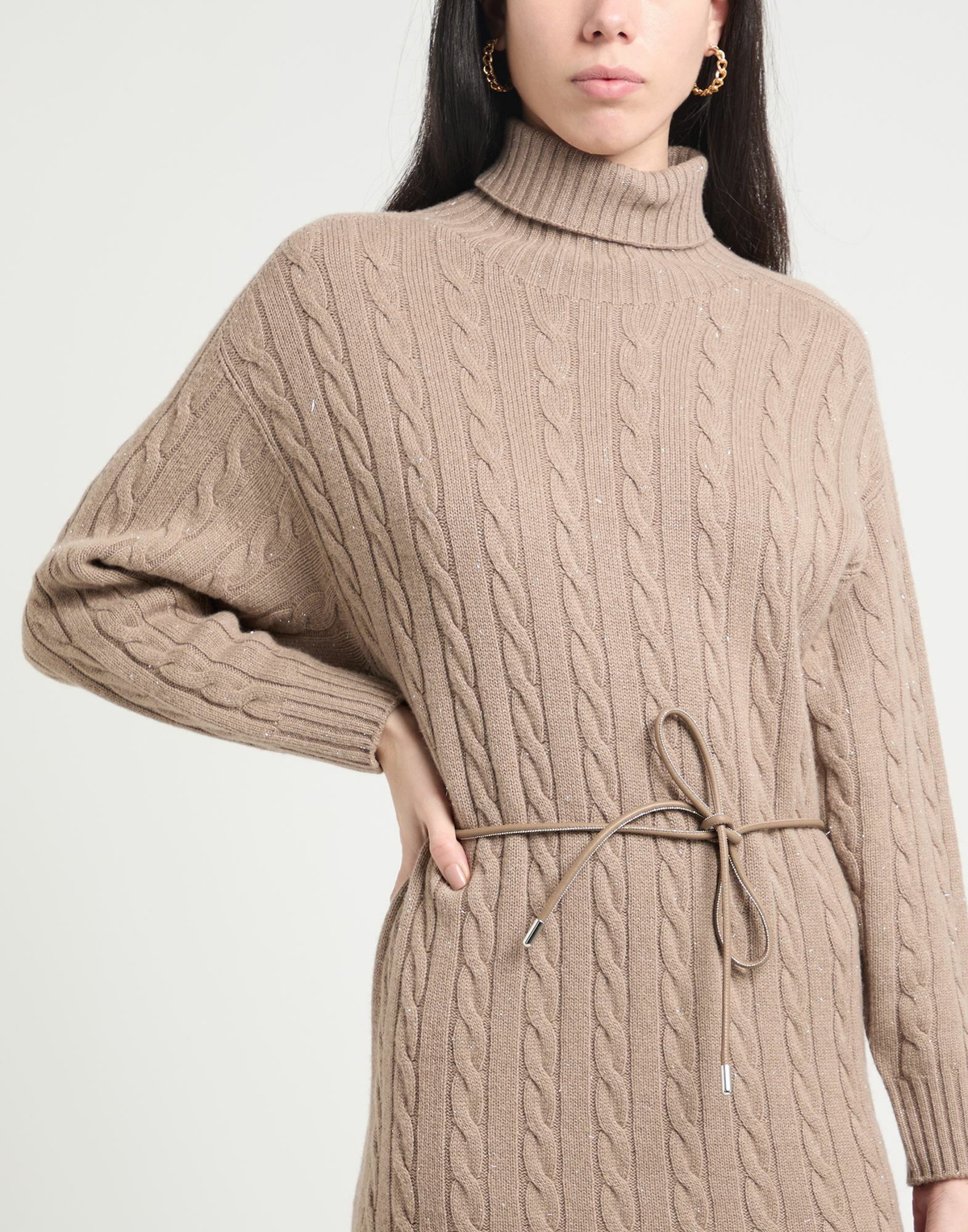 Peserico Womens Midi dress Light brown