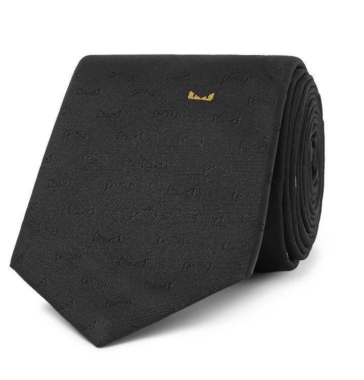 Photo: Fendi - 6cm Logo-Jacquard Silk Tie - Black
