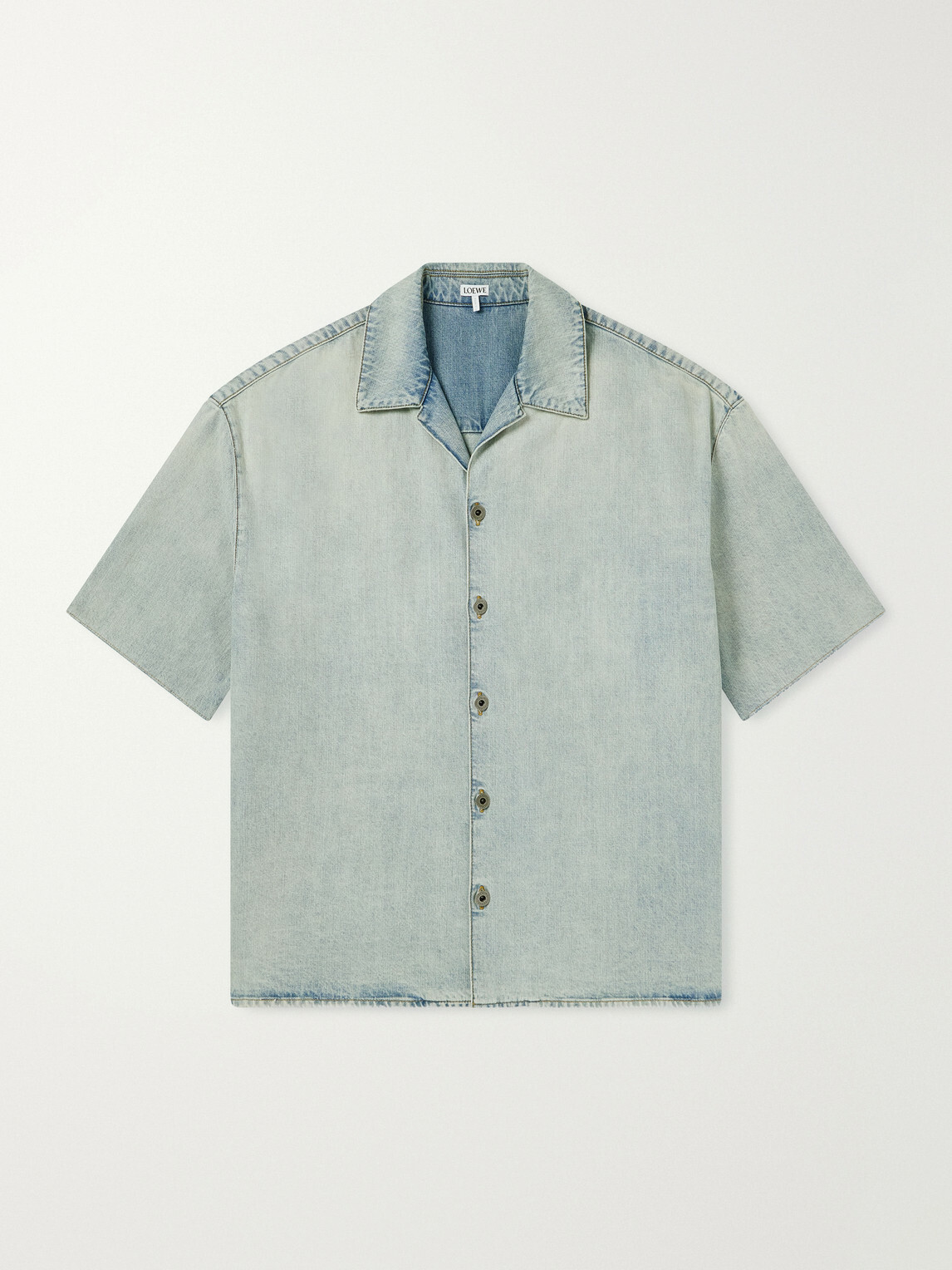 LOEWE - Camp-Collar Denim Shirt - Blue