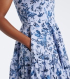 Erdem Striped printed cotton poplin midi dress