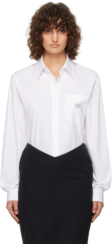 Photo: Coperni White Cotton Poplin Shirt Bodysuit