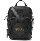 GUCCI - Leather-Trimmed Monogrammed ECONYL Messenger Bag - Black