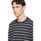 Junya Watanabe Navy Horizontal Stripes Long Sleeve T-Shirt