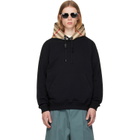 Burberry Black Check Hood Cotton Hoodie