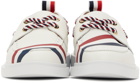 Thom Browne White Diagonal Stripe Boat Shoes