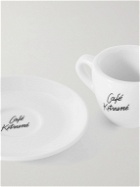 Café Kitsuné - Small Logo-Print Ceramic Cup and Saucer Set