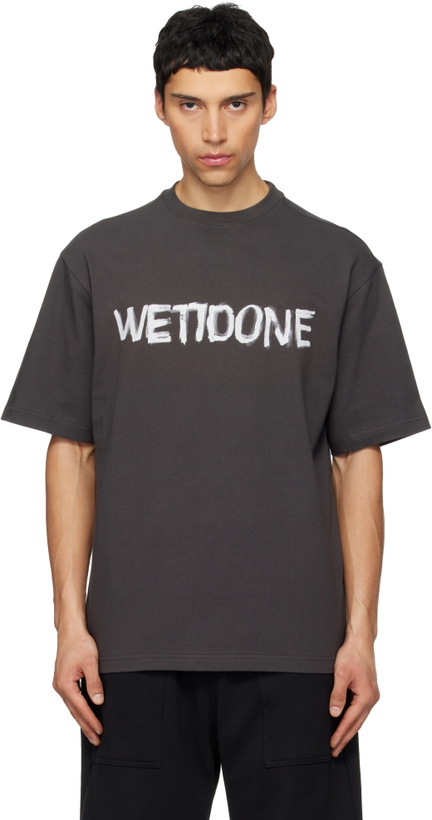 Photo: We11done Gray 'We11done' Graffiti Logo T-shirt