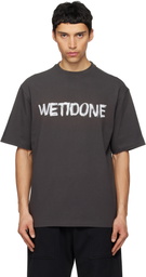 We11done Gray 'We11done' Graffiti Logo T-shirt