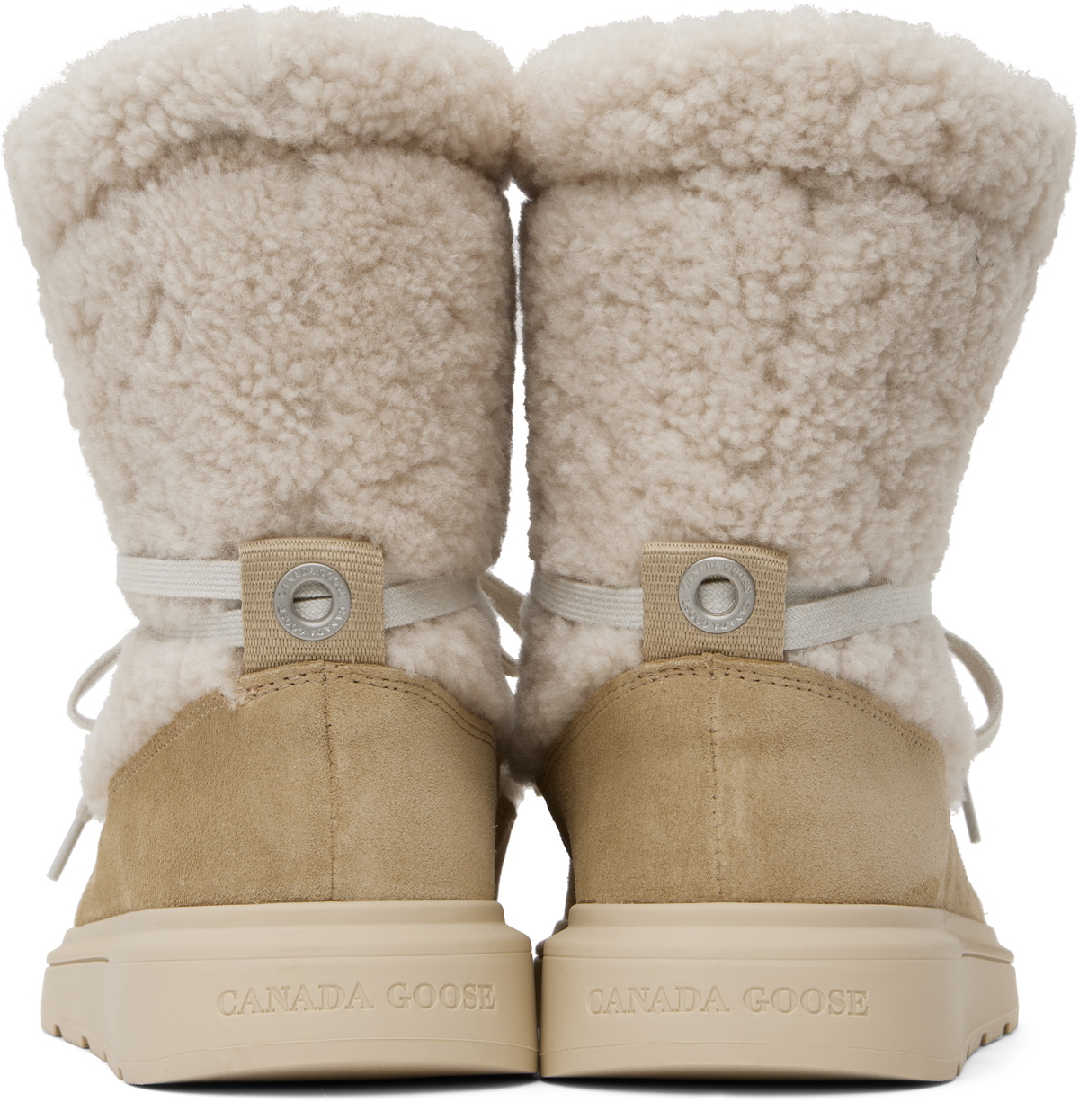 Canada Goose Beige Demma Shearling Puffer Boots