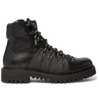 Valentino - Valentino Garavani Urgan Shearling-Lined Rubber-Trimmed Leather Boots - Black