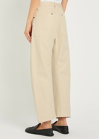 Maria Mcmanus Bow Crop Barrel-leg Jeans Ecru