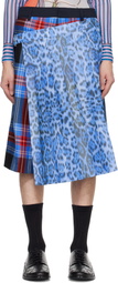 Charles Jeffrey LOVERBOY Blue & Red Pleated Skort