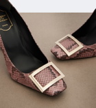 Roger Vivier Trompette snake-print leather pumps