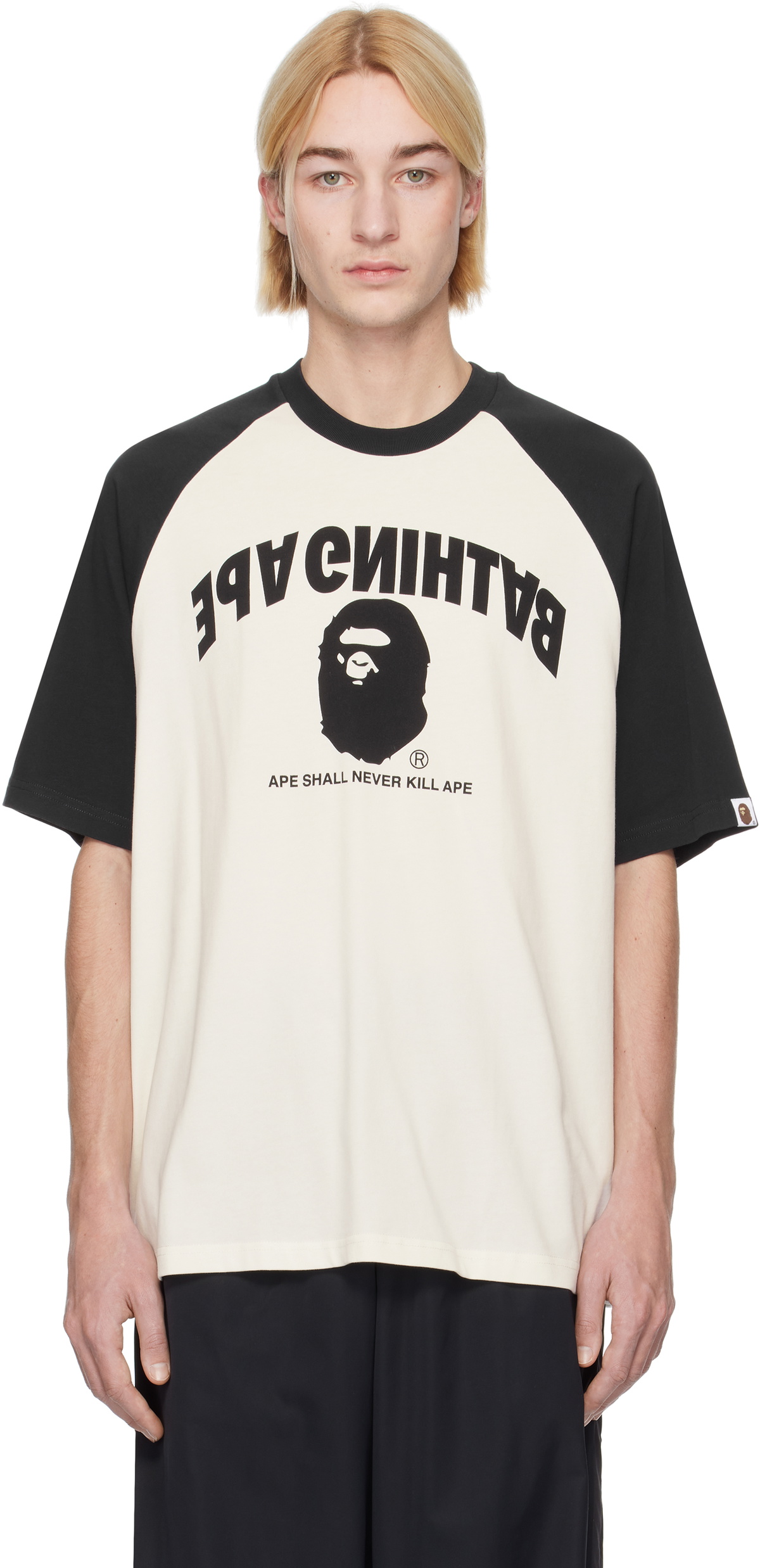 BAPE Off-White College Relaxed Fit Raglan T-shirt A Bathing Ape
