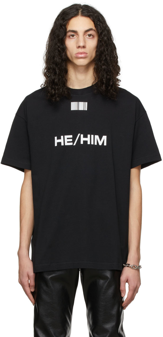 VTMNTS Black 'He/Him' T-Shirt VTMNTS