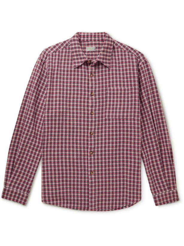Photo: Guess USA - Checked Cotton-Flannel Shirt - Red