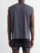 Satisfy - Distressed Logo-Print MothTech™ Organic Cotton-Jersey Tank Top - Gray