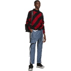 Off-White Red Mohair Diag Sweater