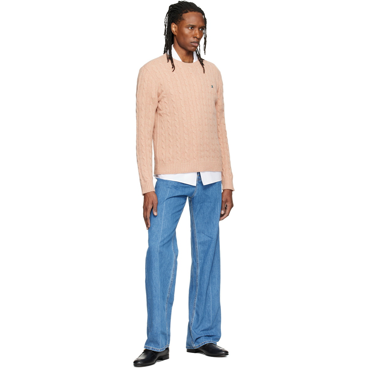 Valentino Pink Cable-Knit Wool Sweater