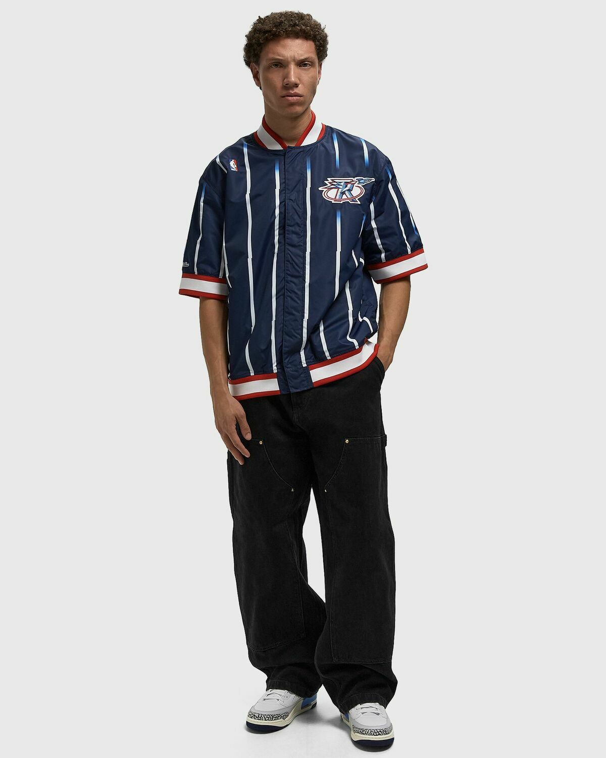 Mitchell & Ness NBA AUTHENTIC WARM UP JACKET HOUSTON ROCKETS 1995-96 Blue Mens Overshirt