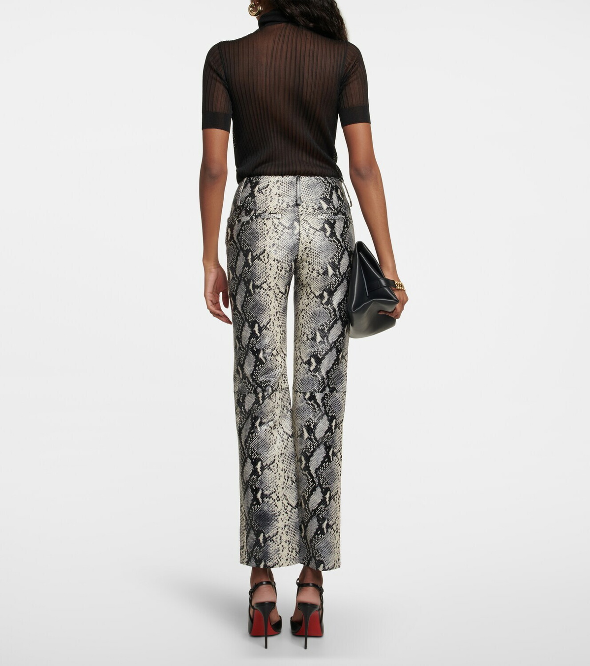 関税込み Victoria Beckham★Classic ストレートレッグ パンツ Shop Victoria Beckham - Classic Cotton Straight-Leg Trousers