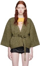 Pushbutton Khaki Oversized Cardigan