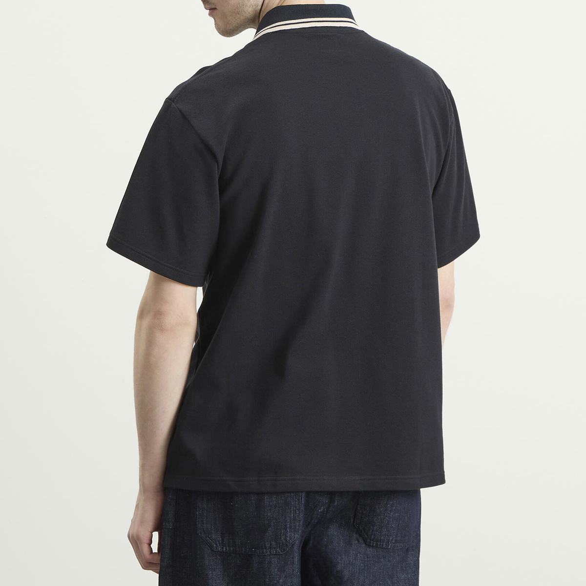 Needles Men's Pique Polo in Black