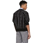 3.1 Phillip Lim Black Painted Stripe Bomber Jacket