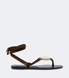 Amanu Vamizi embellished suede thong sandals