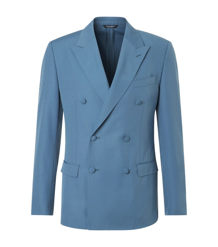 Photo: Dolce&Gabbana Double-breasted wool poplin suit jacket
