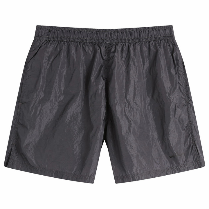 Photo: Stone Island Men's Water Reactive Faded Camo Swim Shorts in Blue Grey