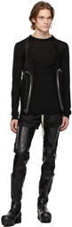 Rick Owens Black Biker Level Crewneck Sweater