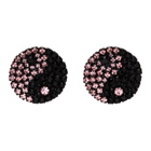 Ashley Williams Black and Pink Ying Yang Clip-On Earrings