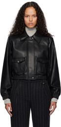 The Garment Black Brooklyn Bomber Leather Jacket