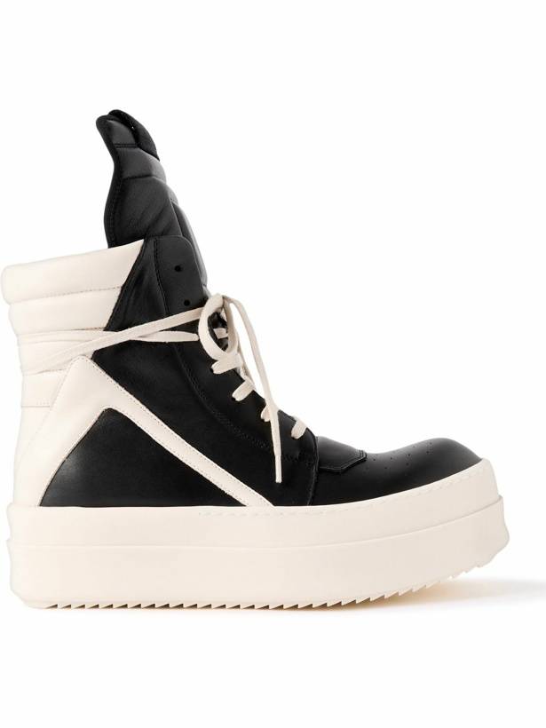 Photo: Rick Owens - Mega Bumber Geobasket Quilted Leather High-TopSneakers - Black