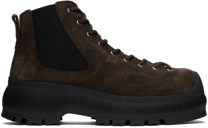 Photo: Jil Sander Brown Ankle Chelsea Boots