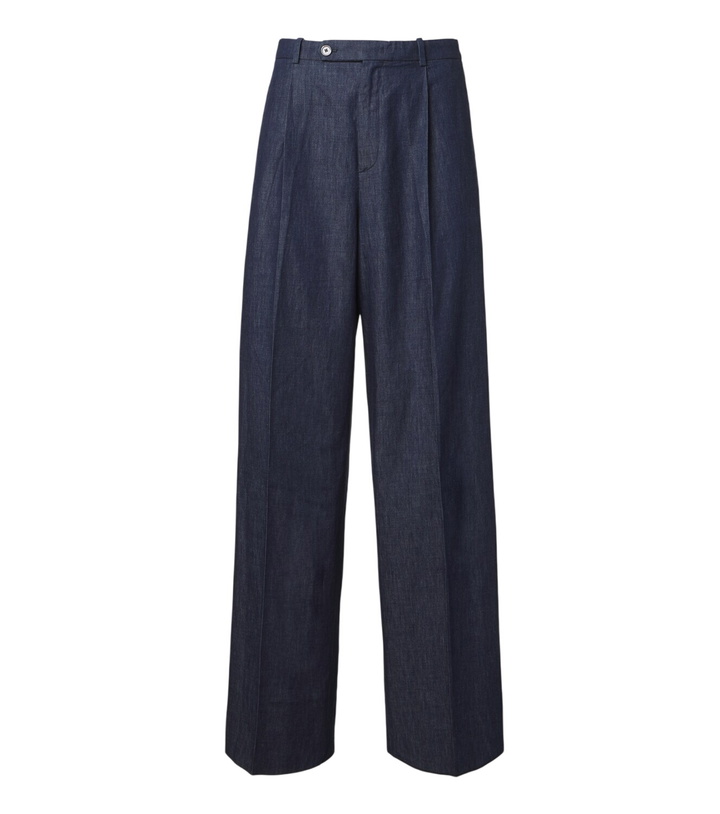 Photo: Jil Sander Cotton chambray wide-leg pants