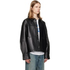 Helmut Lang Black Bonded Leather Jacket