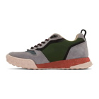 Lanvin Grey and Green Technical Low-Top Sneakers
