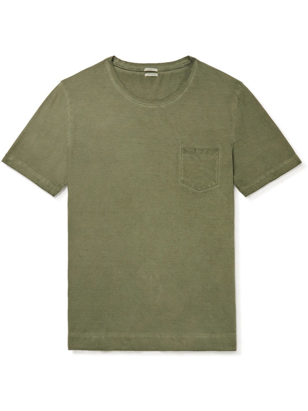Photo: Massimo Alba - Garment-Dyed Cotton-Jersey T-Shirt - Green