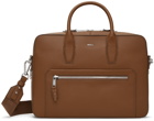 BOSS Brown Grained Briefcase