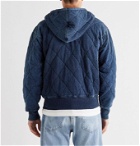 RRL - Quilted Cotton-Jersey Zip-Up Hoodie - Blue