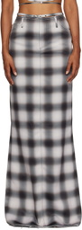 JUNEYEN Beige Check Maxi Skirt
