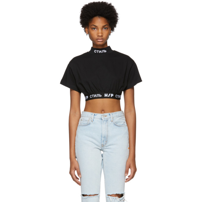 Heron Preston Black Style Cropped T-Shirt Heron Preston