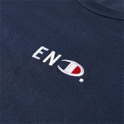 END. x Champion Reverse Weave T-Shirt in Navy