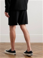 James Perse - Straight-Leg Brushed Recycled-Cashmere Drawstring Shorts - Black