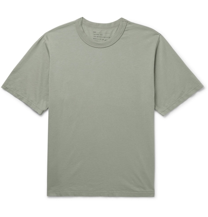 Photo: Save Khaki United - New Balance Logo-Print Supima Cotton-Jersey T-Shirt - Green