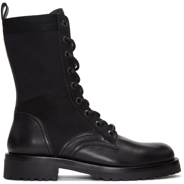 Diesel Black Gold Black Leather High Boots Diesel Black Gold