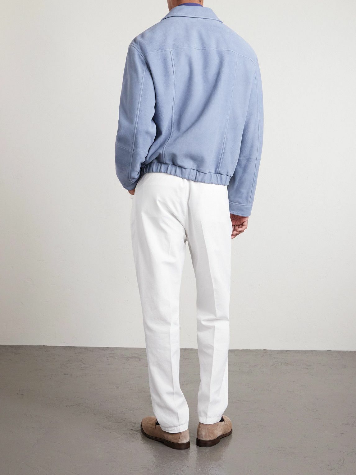 Brunello Cucinelli - Suede Blouson Jacket - Blue