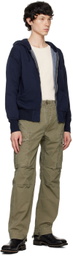 RRL Navy Fleece Full-Zip Hoodie